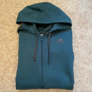 Teal Adidas Zip Up Jacket (Size: Medium)